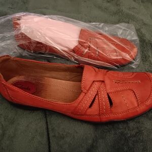 Clarks Women's Red Loafers Style size 11